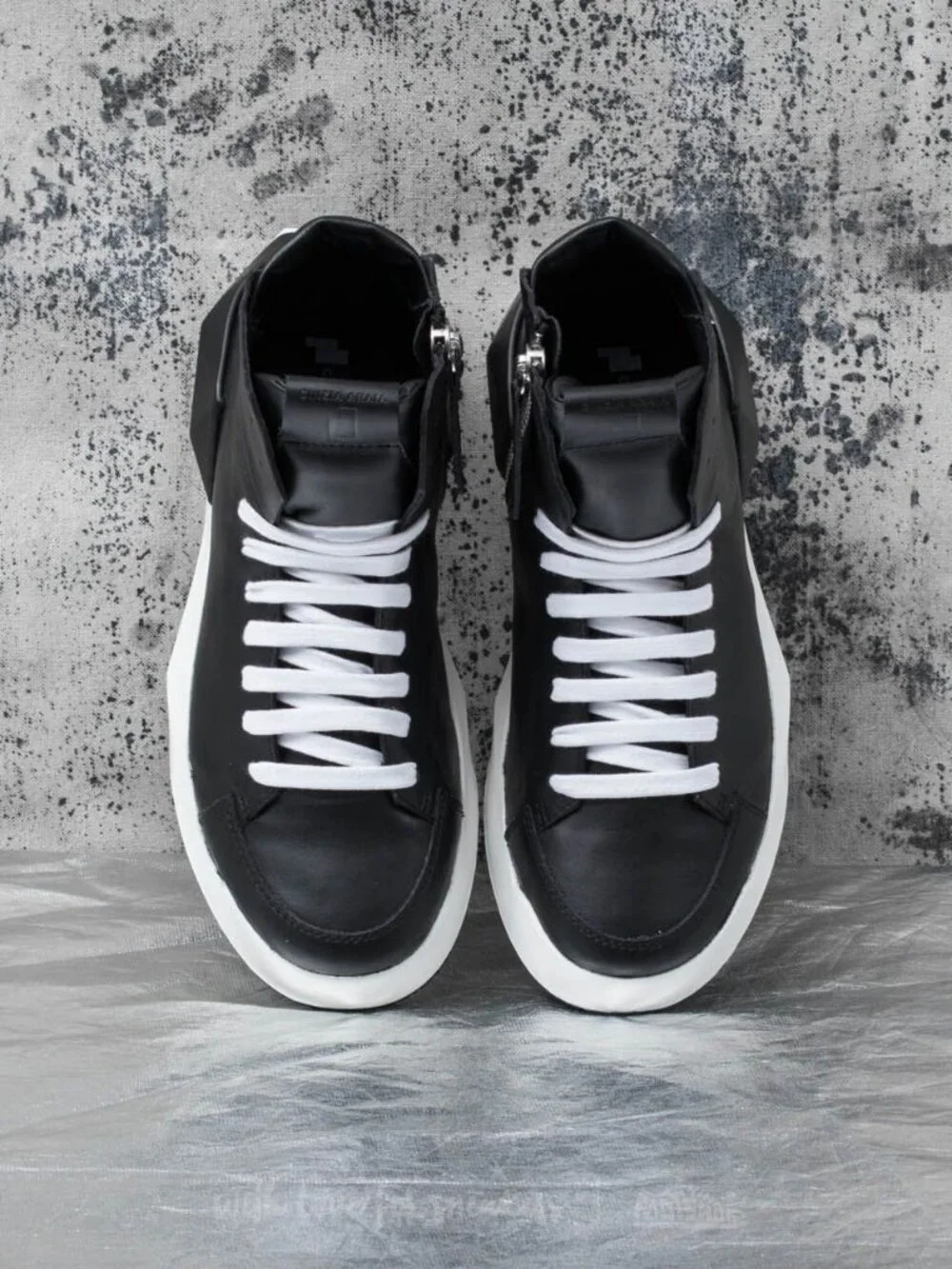 22- NIB CINZIA ARAIA BLACK CALF LEATHER LOW TOP SNEAKERS - MADE IN ITALY - Picture 9 of 9